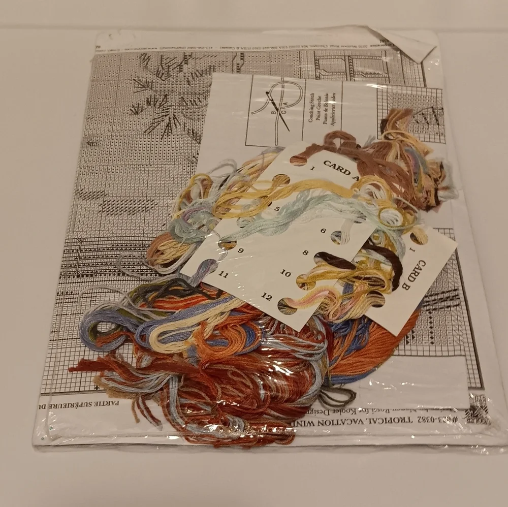 Janlynn 'Tropical Vacation Window' Counted Cross Stitch Kit. The kit includes - Picture 4 of 4